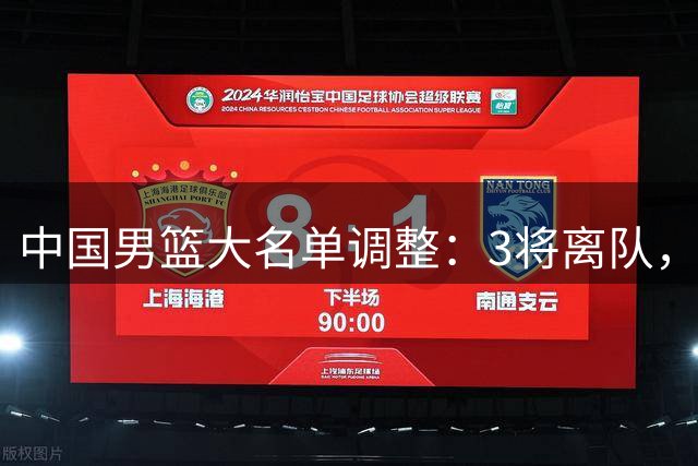 中国男篮大名单调整：3将离队，2新星回归备战世预赛